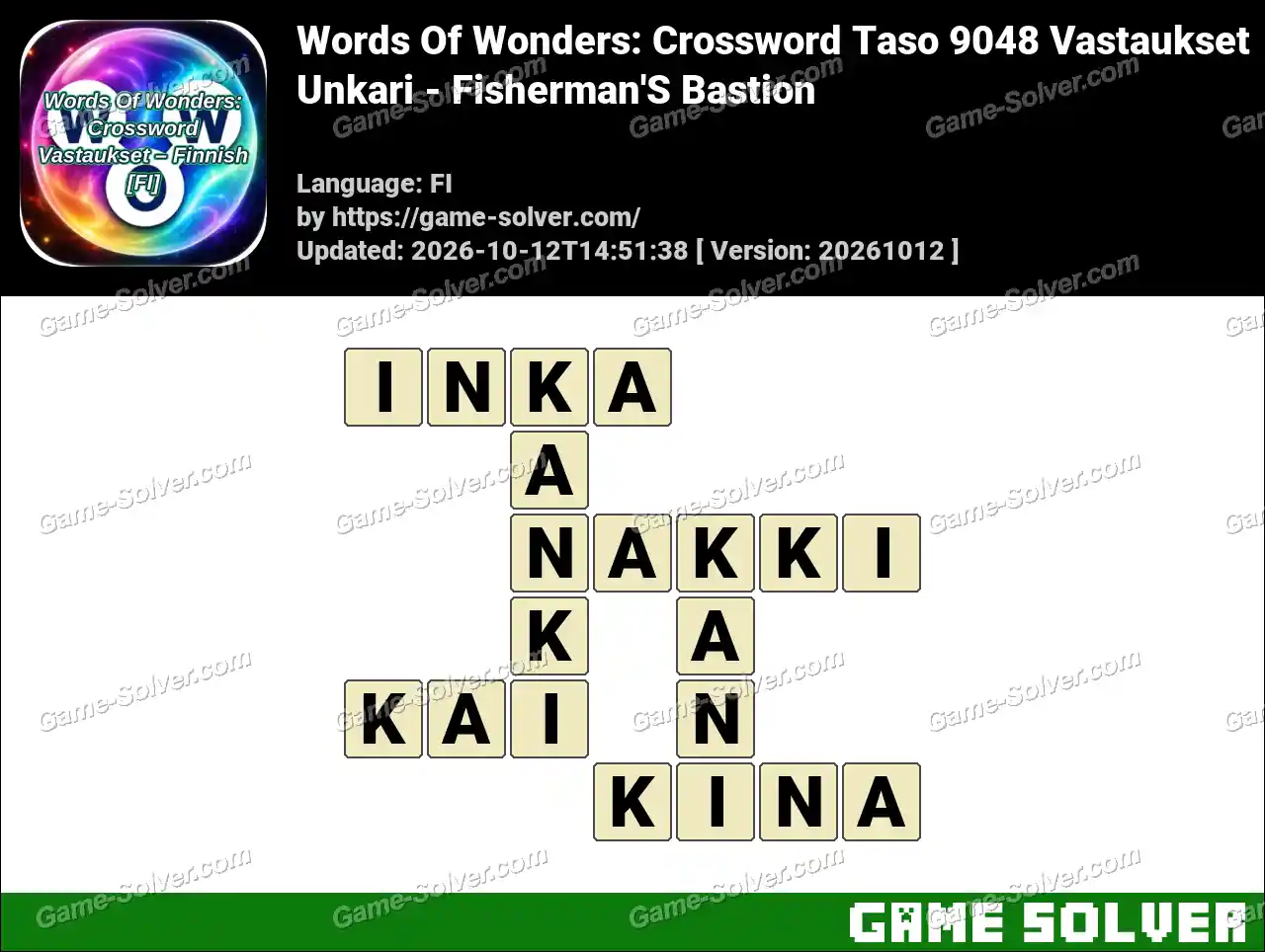 Words Of Wonders: Crossword Taso 9048 Vastaukset – Unkari – Fisherman’S Bastion